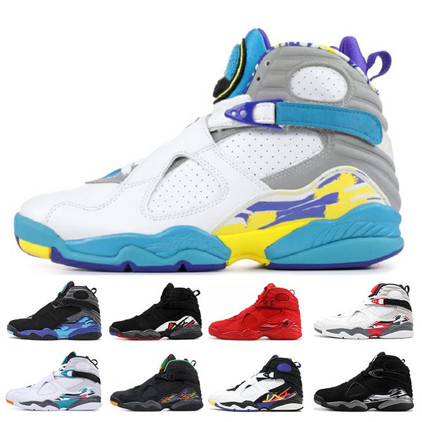 

new valentines day aqua white black 8 8s men shoes chrome countdown pack 3 peat viii mens trainers sports sneaker size 7-13