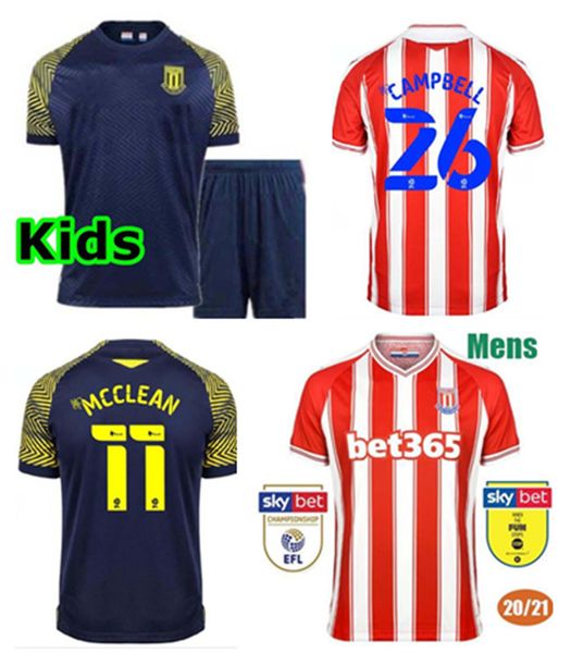 

20 21 stoke city football shirt mcclean cleans suit football shirt 2020 2021 vokes powell boys' suit uniform, Black;yellow