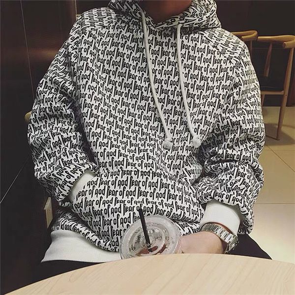 

17ss fear of god hooded sweatshirt fog men women couple coats hoodies fashion hip hop good quality, Black