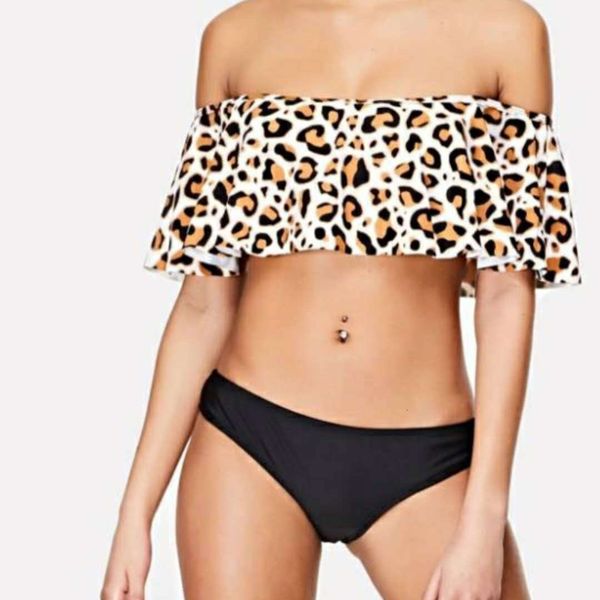 

2019 new bikini one off the shoulder swimsuit, White;black