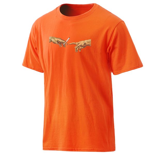 

mens funny hand printing fashion casual harajuku male leisure tees o neck homme sport hooded sweatshirt hoodie men t shirt