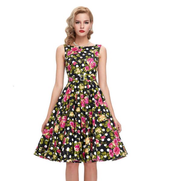 

and hepburn's slim, waist the is dress with big swing gives belt, Black;gray