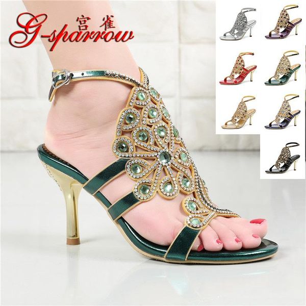 

sandals 2021 summer style rhinestone hollow high heels small fish mouth women's shoes stiletto fashion diamond large size, Black