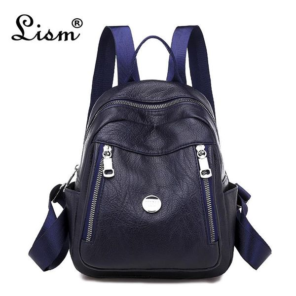 

luxury ladies backpack 2020 new soft pu leather multifunctional schoolbag designer multi zipper ladies student schoolbag main bbyjjw