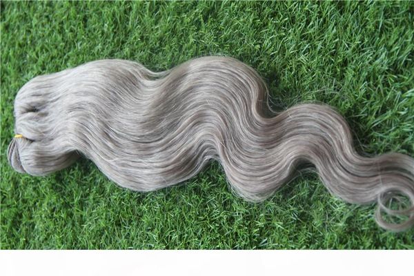 

silver gray color malaysian body wave bundles malaysian virgin hair weave bundles 100% human hair bundles body wave hair non-remy, Black