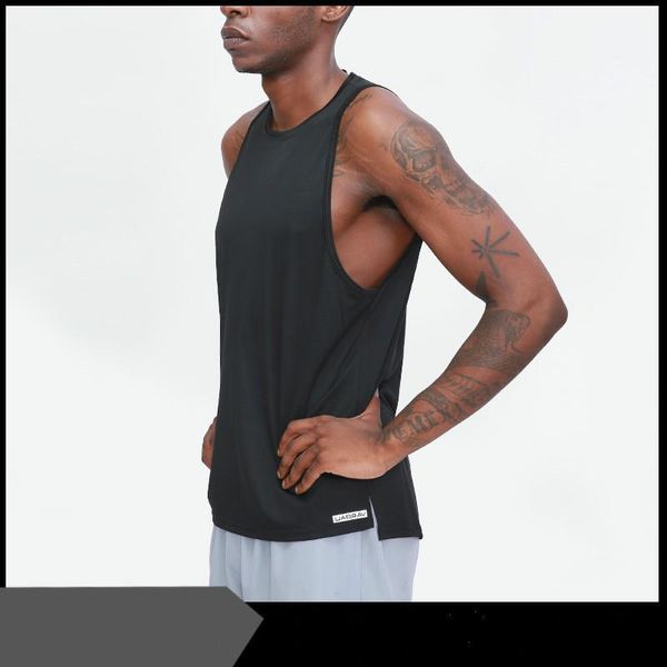 

sports vest men's fitness quick-drying sleeveless solid color vest outdoor basketball training hurdle running sports1, Black;blue