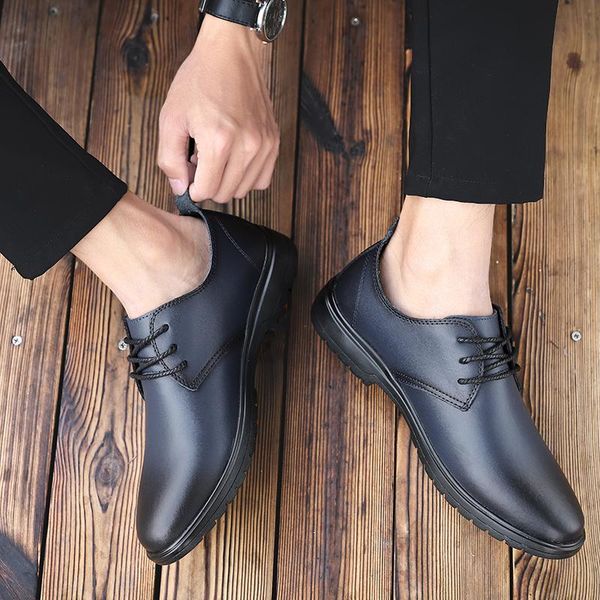 

man classic real male piergitar zapatos old genuine mens dress men sapato lather boots para sneakers vintage skool casual shoe, Black