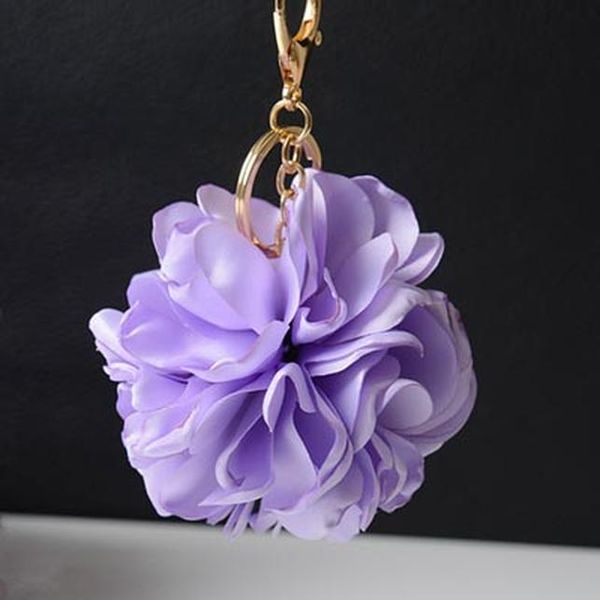 

12pcs dozen whole sale rose flowers keychain bag pendant car accessory charm for women buckle key ring porte clef eh591c h wmtrzc, Silver