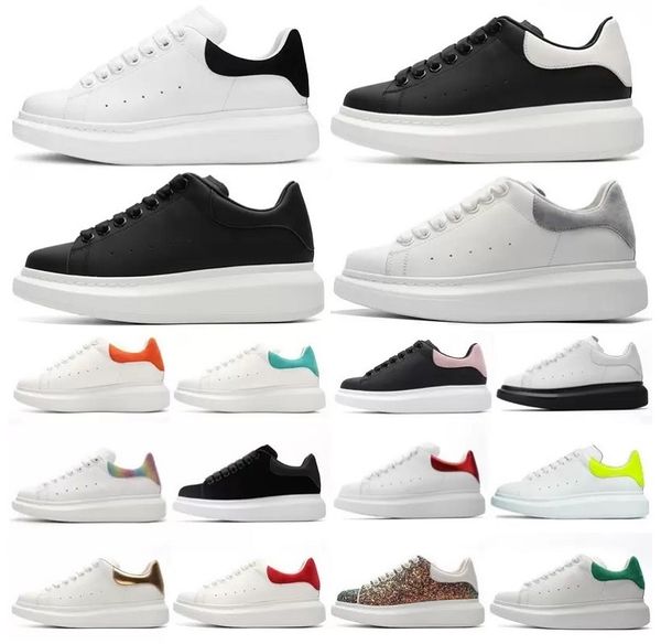 

[with box] fashion men shoe designer women leather platform oversized sole sneakers white black mens womens luxury velvet suede casual shoes
