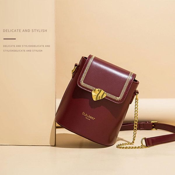 

2020 women's shoulder bag new texture messenger bag fashion atmosphere handbag women's versatile chain bucket bucket
