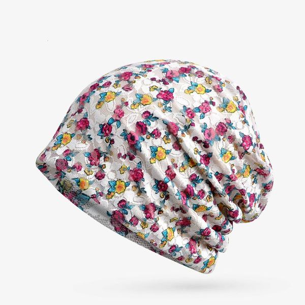 

beanie/skull caps fashion women's turban hats summer breathable lace flower mesh headwear muslim hijab hair accessories, Blue;gray