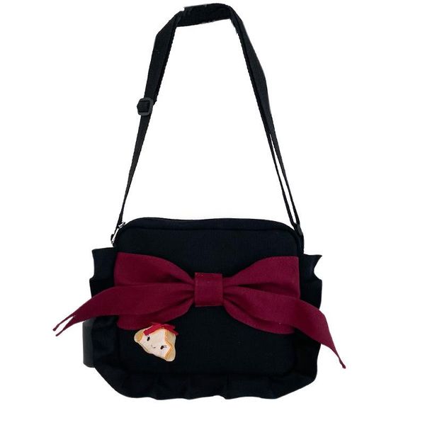 

women's new luxury handbags new design preppy style bow applique canvas shoulder bag large capacity messenger bag