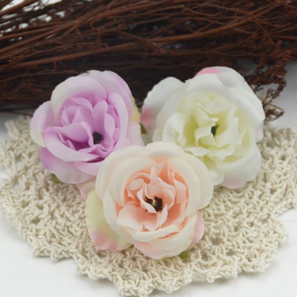 

10pcs/lot mini artificial flowers silk roses heads for wedding decoration party fake scrapbooking floral wreath home acc wmttkz