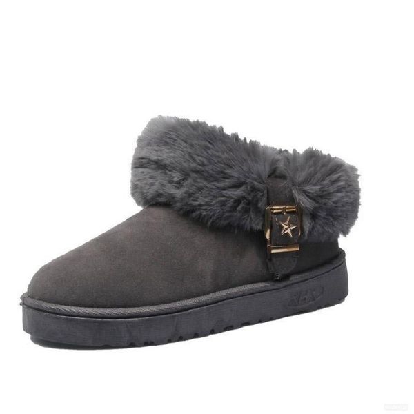 

new women's snow boots warm short fur plush winter ankle boots platform ladies women comfortable black drop