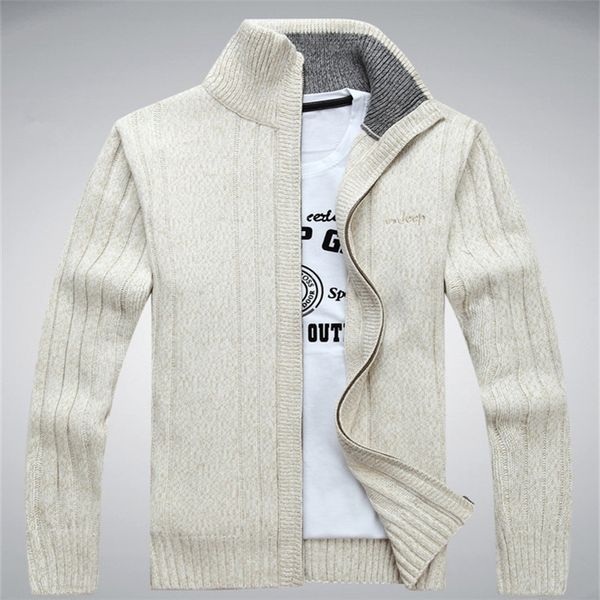 

men's winter sweater casual knitted cardigan jackets thick warm clothing cashmere sweater coats outerwear male knit sweater 201124, White;black