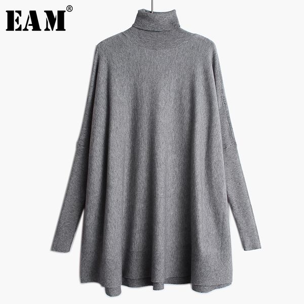 

[eam] oversized knitting sweater loose fit turtleneck long sleeve women pullovers new fashion tide spring autumn 19a-a43 201031, White;black