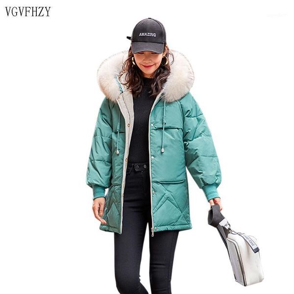 

2020 white duck down jackets women warm real fur collar hooded winter coat female down jacket thicken warm parka1, Black