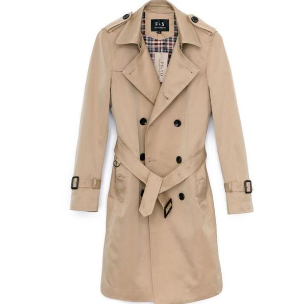 

men's trench coats mens spring autumn father wear man double breasted long coat men clothes slim fit overcoat sleeve s - 9xl, Tan;black