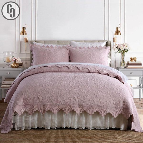 

gxc cotton bedspreads quilt set 3pcs quilts reversible embroidered bed cover with 2 shams king queen size quilted coverlets