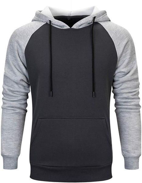 

patchwork men's hoodies sweatshirts winter spring men hip hop streetwear fashion kanga pocket casual male coats eu size kg-823, Black