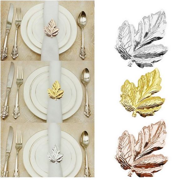 

6pcs/set napkin ring set dinning table decoration leaves jewelry napkin holder hawaii napkin buckle wedding party qylaij