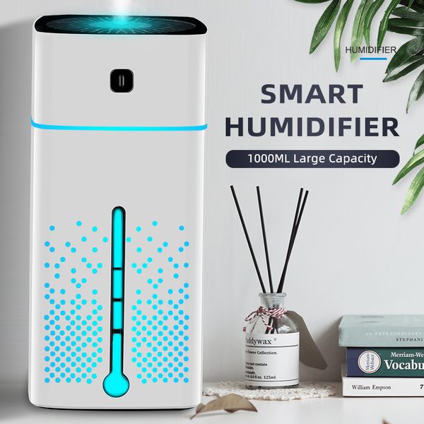 

1000мл ультразвуковой увлажнитель воздуха диффузор mute 7 цвет night light mini аромат эфирное масло диффузор прохладный туман главная очист