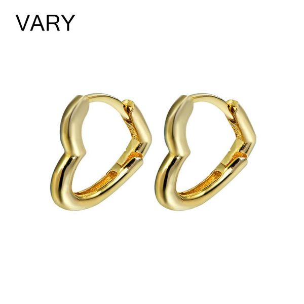 

hoop & huggie vary selling 925 sterling silver plain heart earrings for women, Golden;silver