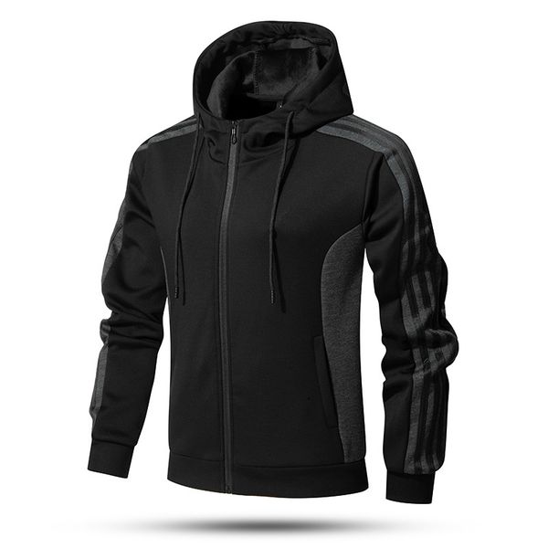 

2020 new brand ad logo jacket men zipper winter spring autumn casual solid hooded jackets men's outwear slim fit 8122, Black;brown