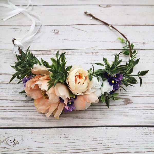 

bridal flower crown festival headband women wedding hair accessories girl bridal floral garland women wedding floral qylucs