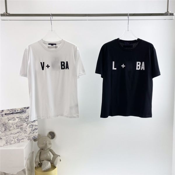 

2021 fashion t-shirt fashion black and white printing men's designer t-shirt men and women short sleeve shirt size xs, White;black