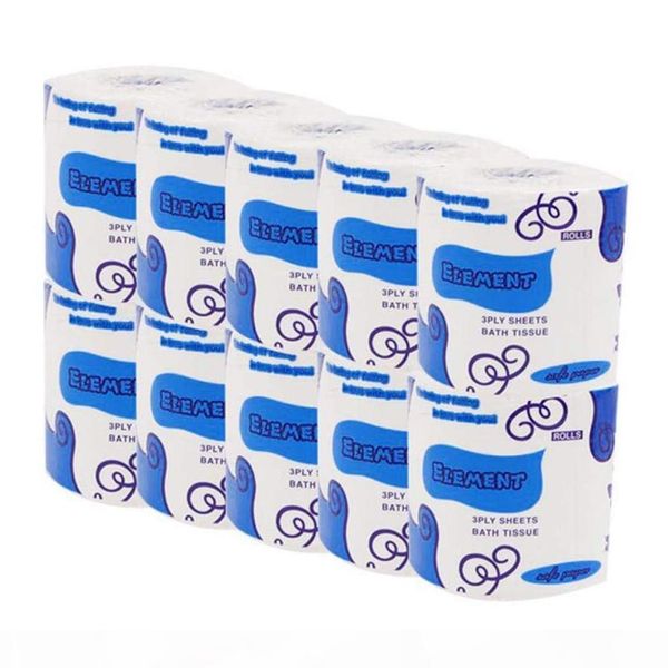 

10 rolls toilet paper 3-ply bathroom kitchen household living room tissue party supplies disposable silky smooth soft roll paper