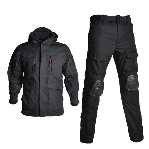 

m65 tactical camping waterproof jacket sets hoodie clothes hiking jackets & pants with pads winter flight pilot coats, Camo