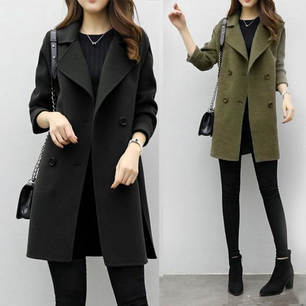 

women's trench coats veste femme jaqueta feminina womens autumn winter jacket casual outwear parka cardigan slim coat overcoat chaqueta, Tan;black