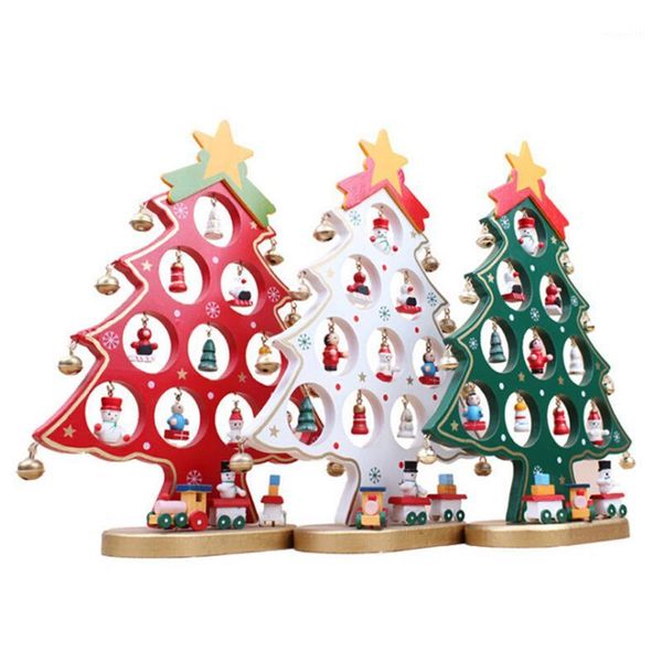 

christmas decorations gift wooden artificial tree ornaments diy mini size home table desk xmas decoration1