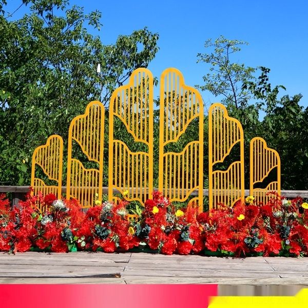 

96rhe new wrought iron screen and props props chinese vows of wrought love eternal iron road road guide stage ornaments chinese screen guide