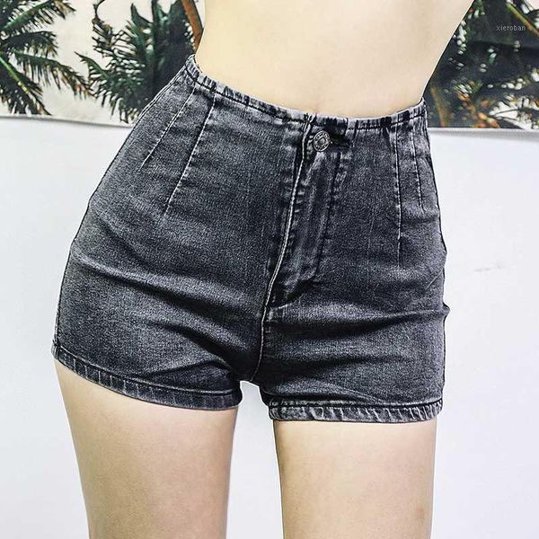 

women high waist denim shorts jeans shorts1, White;black