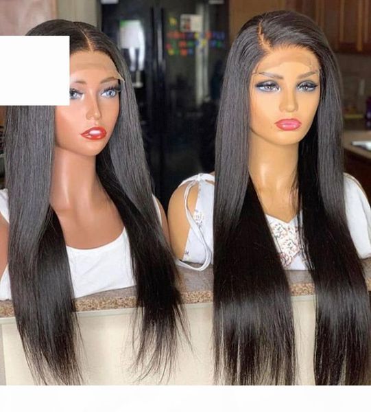 

8a grade lace front human hair wigs pre plucked straight full end brazilian remy hair short bob wigs bleached knots middle part, Black;brown