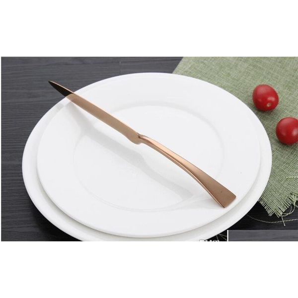 

4 piece/set rose gold stainless steel dinnerware sets tableware knife fork teaspoon cutlery sqczna home_hot