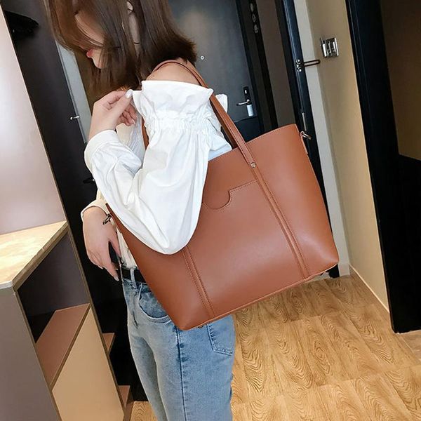 

2020 big women handbag leather women shoulder bags designer messenger bags ladies casual tote brown sac a main