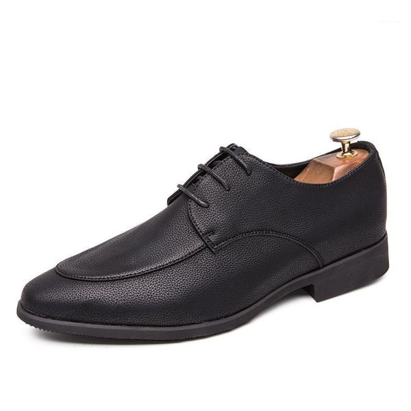 

dress shoes men leather minimalist classic black derby basic formal business office round toe flat wedding groom1