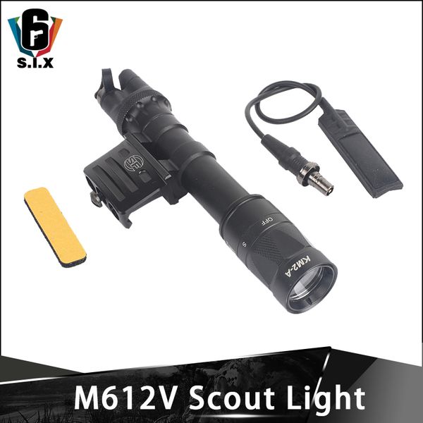 

lampe de poche tactique airsof m612v scout light wds07 ensemble de commutateur avec rail de picatinny à montage offset rm45