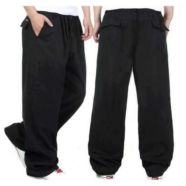 

2021 new hip hop dance from men's loose casual runners drop pants cargo cotton male outfit plus size 6xl np0r, Black;white