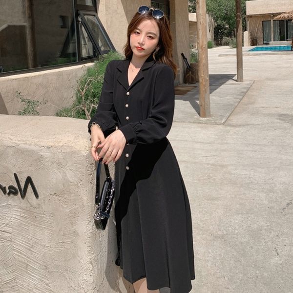 

aszpi 2020 autumn new women's french korean korean clothing long sleeve black 2020 autumn new women's clothing style style french, Black;gray
