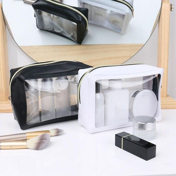 

waterproof transparent pvc bath cosmetic bag women make up case travel zipper makeup beauty wash organizer toiletry storage kit