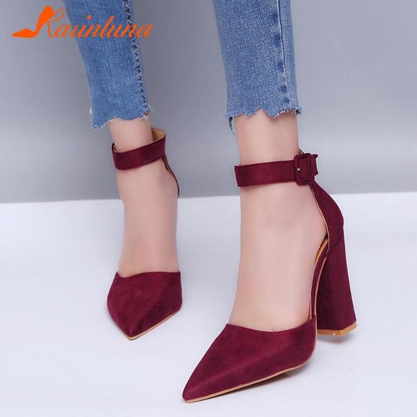 

sandals karin flock fashion women shoes pointed toe party office ladies ankel straps summer big size 43, Black