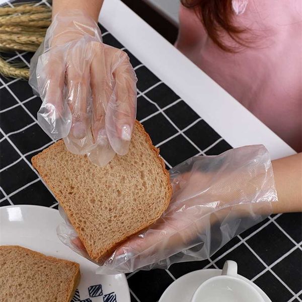 

factoryfadoprotective 100pcs/bag prep plastic disposable gloves for cooking cleaning food handling kitchen accessories lj