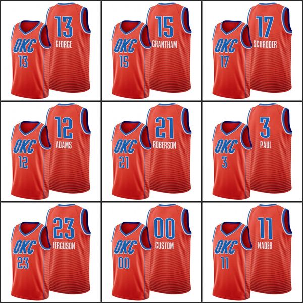 

оклахома город гром men shai gilgeous-alexander chris paul dennis schroder 2020 заявление nba orange custom jersey, Black