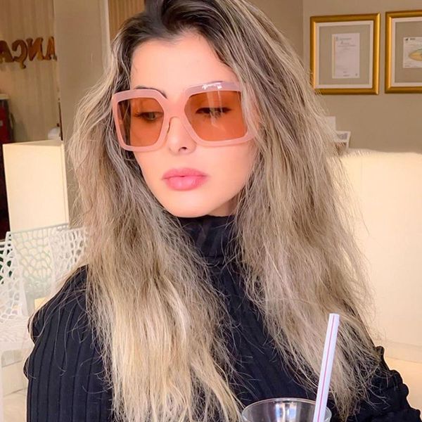 

2020 classic selling new large frame fashion sunglasses uv400 sunglasses trend arc frame oversize for men and women, White;black