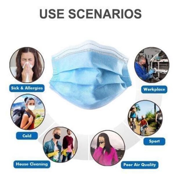 

elastic 3 protection in stock laye face masks ear loop disposable dust filter safety mask anti-dust0jvd