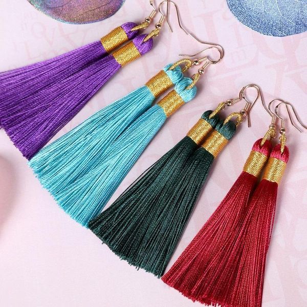 

2pair 9cm polyester ice silk tassel earrings diy jewelry supplies fringe bracelet necklace earring accessories craft tassels h qylnix